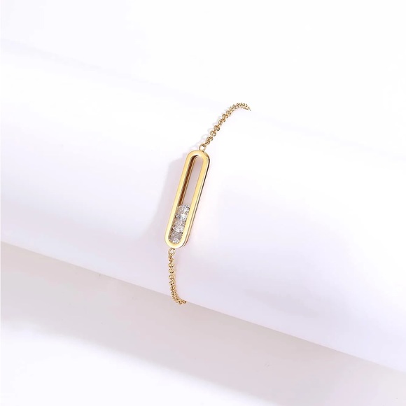 18K Gold plated zircon bracelet - Picture 4 of 4